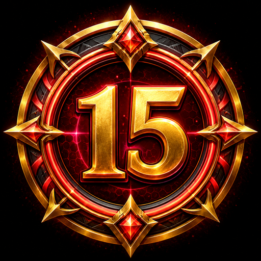 Level 15 achievement badge